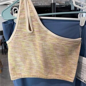 Aerie Ribbed Knit Top in Cream and Yellow